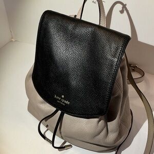 Kate Spade Black and Tan Leather Backpack